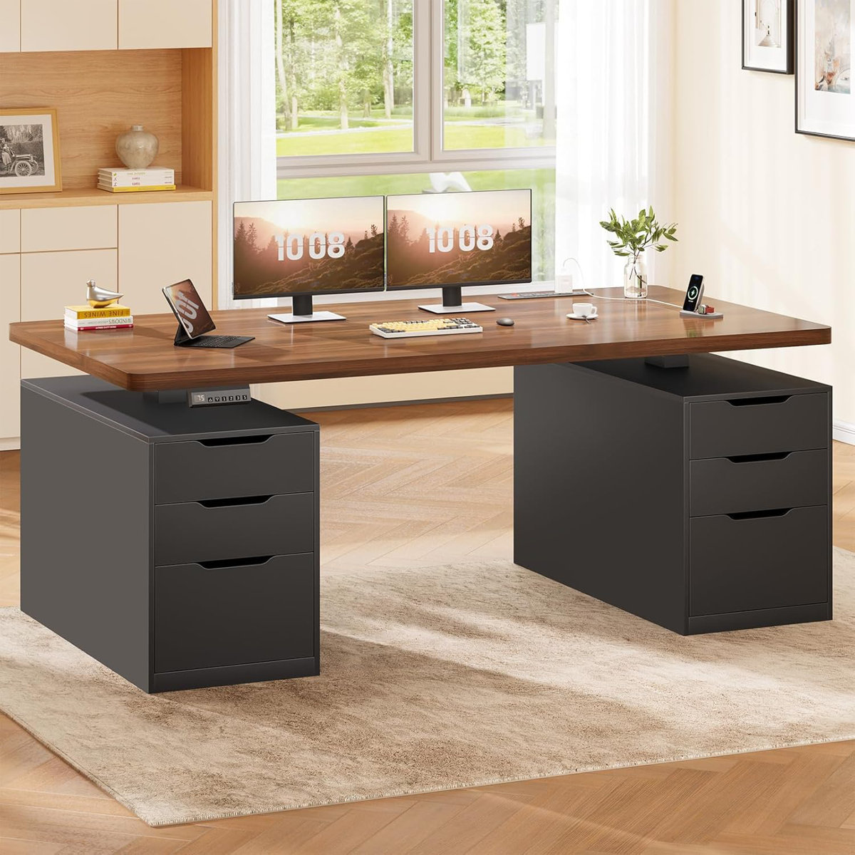 55″ Inbox Zero Electric Standing Desk With 6 Drawers only 9.99